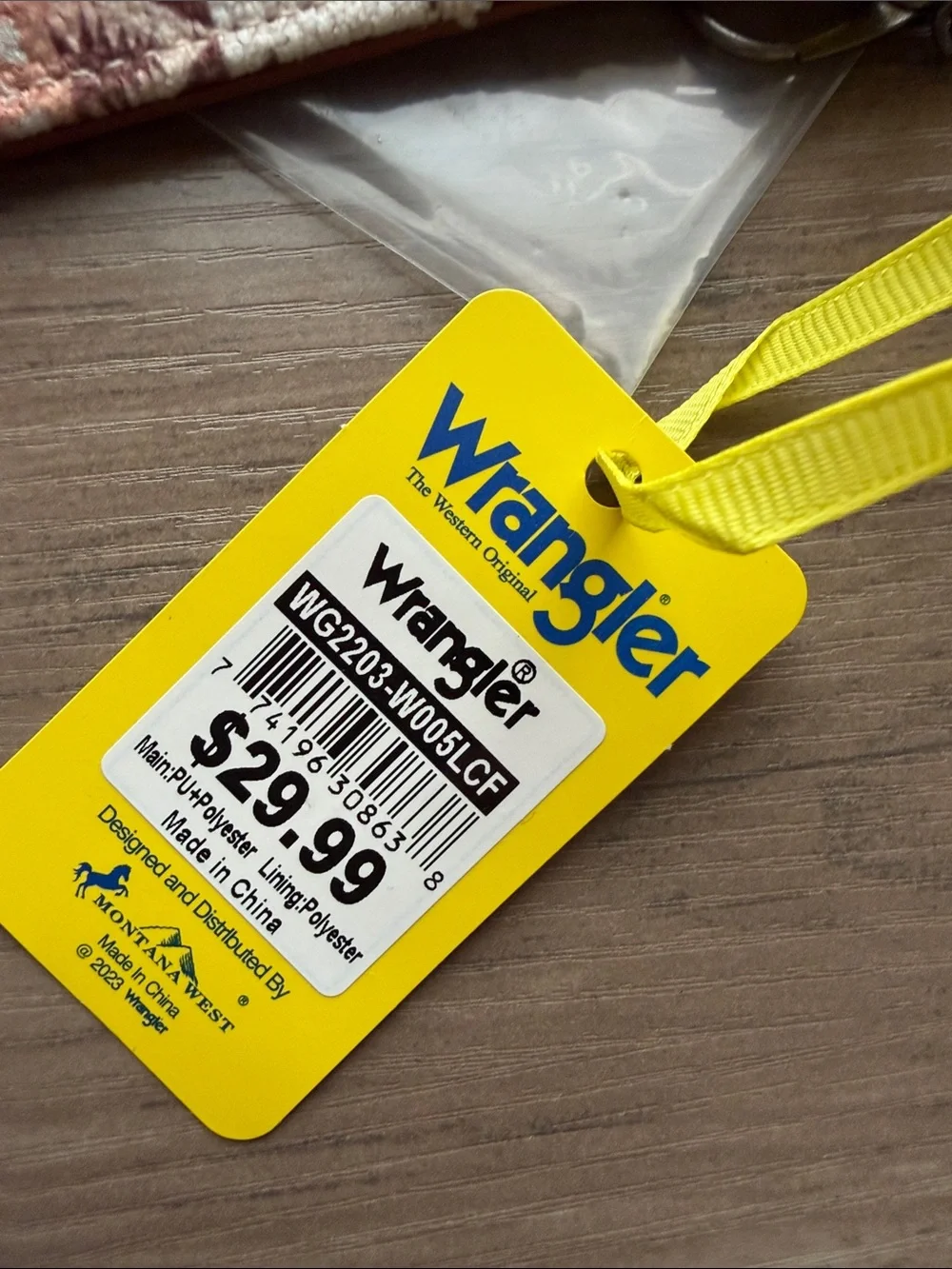 NWT Wrangler Brown Southwestern Print Mini Zip Card Case